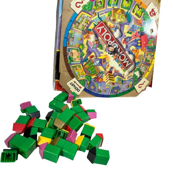 Monopoly Town Board Game Ages 4+ French Edition With Colorful Building Blocks - Picture 6 of 6